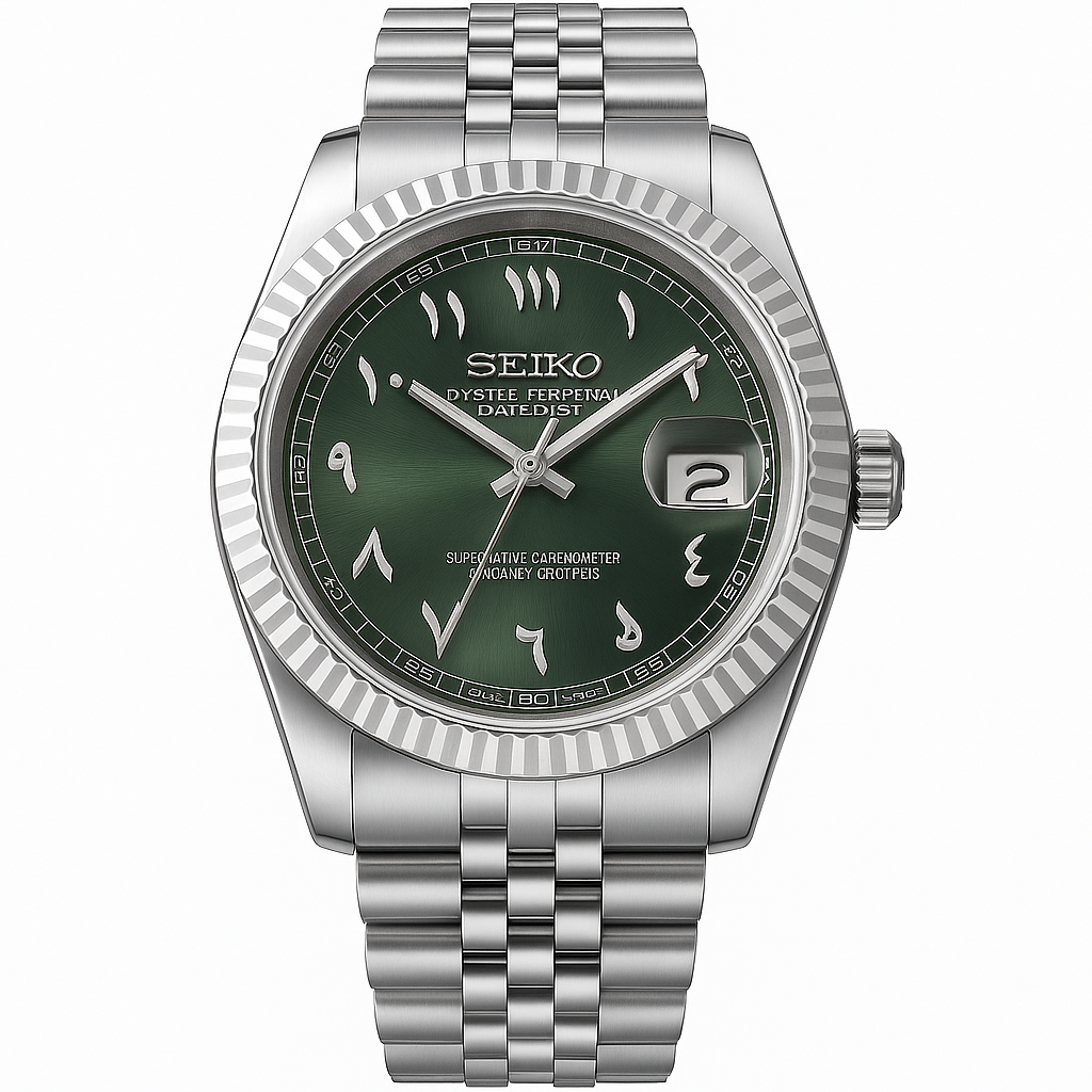 Green Arabic Date Just "Seiko Mod"