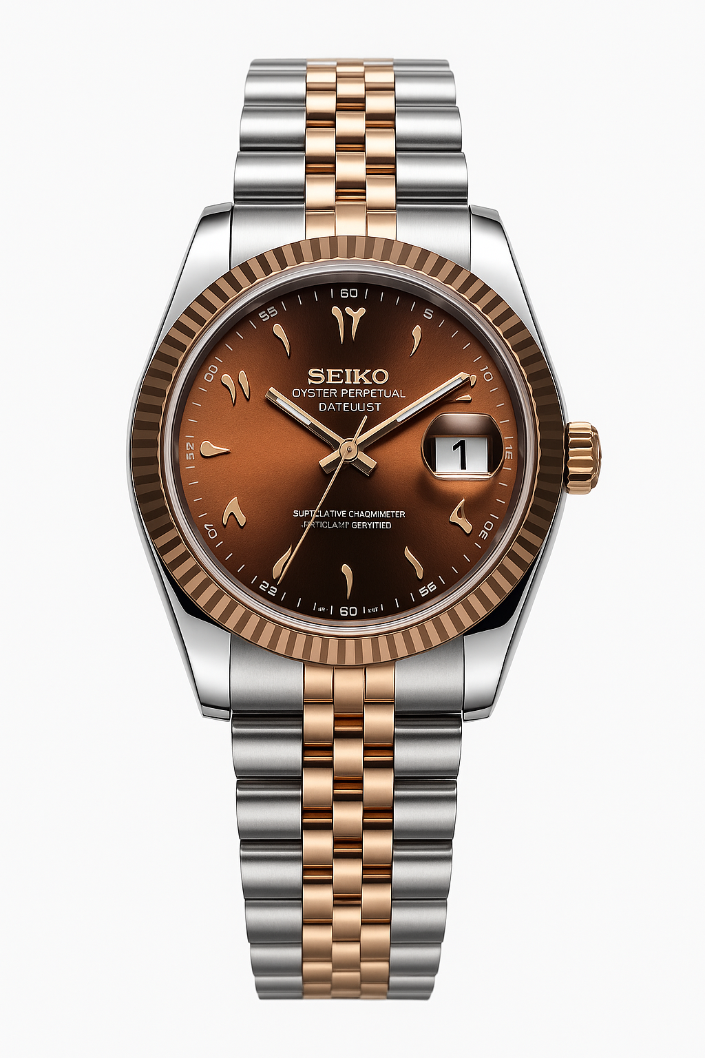 Arabic Brown Dial Two Tone